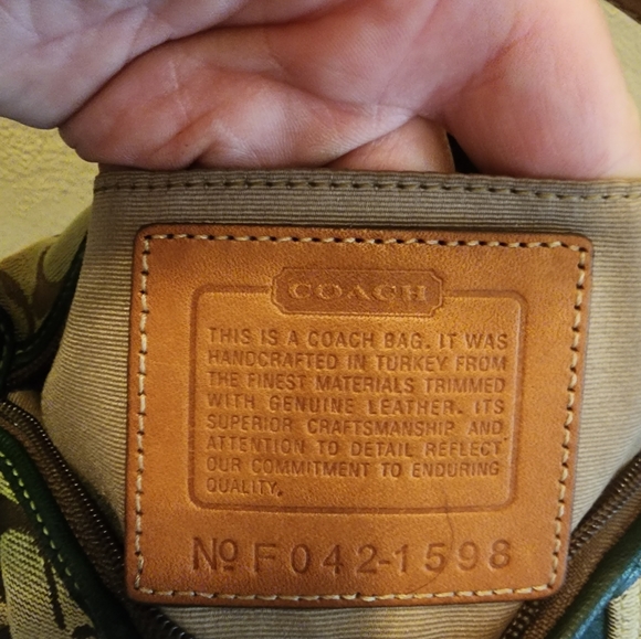 Coach Y2k Signature Canvas Blue Green Suede Ltd Ed F042-1598 - Picture 7 of 7